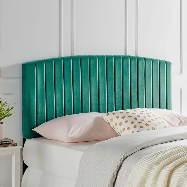 Silver Orchid La Marr Velvet Full, Queen Headboard - Navy