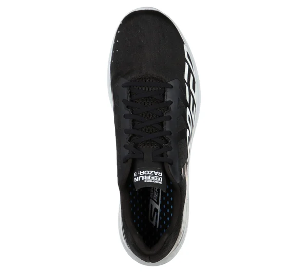 Skechers Men's GOrun Razor 3 Hyper Running Shoes, Black/White, 6.5