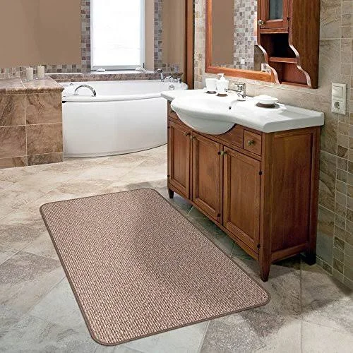 House, Home and More Skid-Resistant Carpet Indoor Area Rug Floor Mat - Praline Brown - 4& x 6& - Many Other Sizes to Choose from