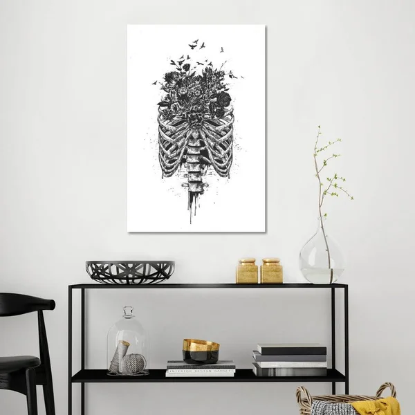 Balazs Solti Canvas Wall Decor Prints - New Life Black ( fantasy, Horror & sci-fi > Horror > Skeletons art)