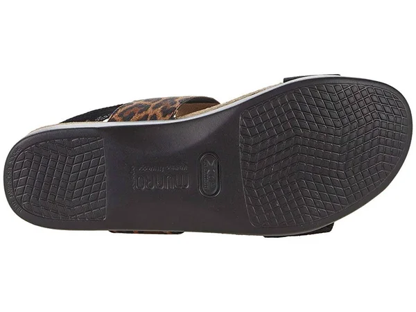 Munro Pisces Black Leopard Sandal (Women) 10.5 - WW, Black Leopard