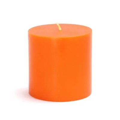 Smokeless Paraffin Unscented Pillar Candle Color: Orange, Size: 6x22 H x 2x22 Diameter, Pack Size: 1 Candle