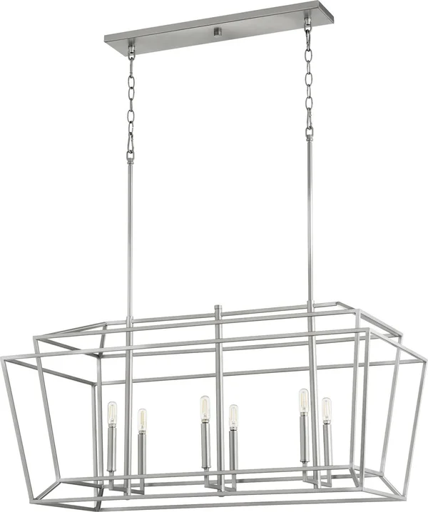 Quorum Monument 6 Light Linear - Classic Nickel - 8507-6-64, 2 x 20"