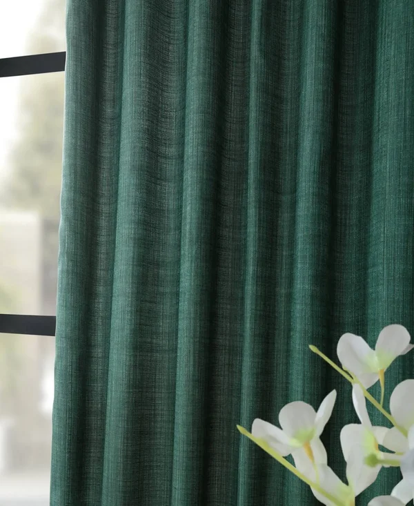Exclusive Fabrics Faux Dupioni Shantung Silk Curtain, Size: 50 x 96, Green