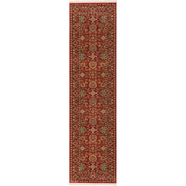 Unique Loom Edinburgh Red 10 ft Runner Area Rug