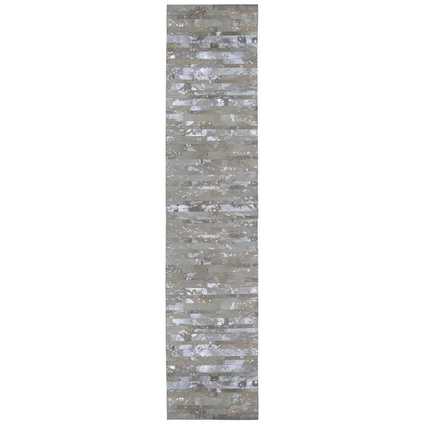 White Leather Hair-On Hide Matador Rug - White 2&6x22 x 8& Runner