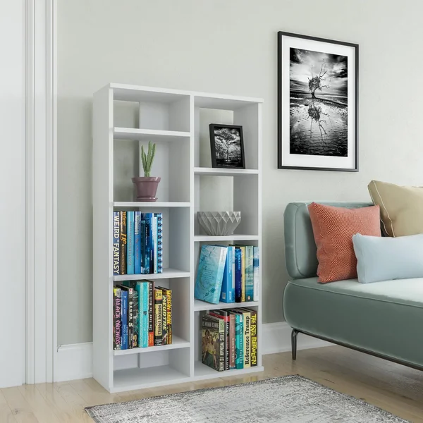 Keota Modern Bookcase - Oak - 48.66'' H x 28.35'' W x 9.84'' D