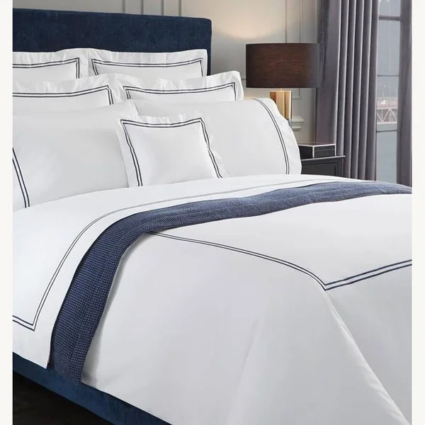 Sferra Grande Hotel Duvet COVER - Twin - White/Silver