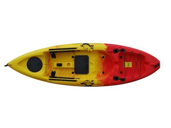 BKC FK285 9.1& Sit on Top Single Fishing Kayak W/Upright Back Support Aluminum Frame Seat - Paddle Included Solo Sit-On-Top Angle