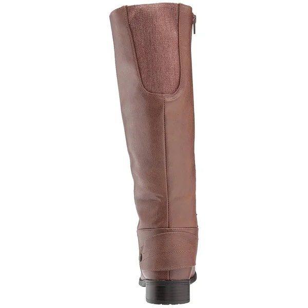 LifeStride Women's Xandy Riding Boot Wide Calf, Size: 6.5, Dark Tan PU