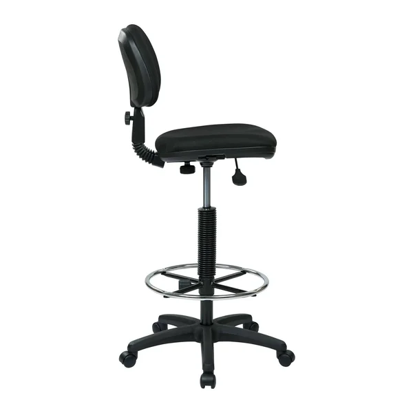 Office Star DC Sculptured Seat and Back Drafting Chair - Jet