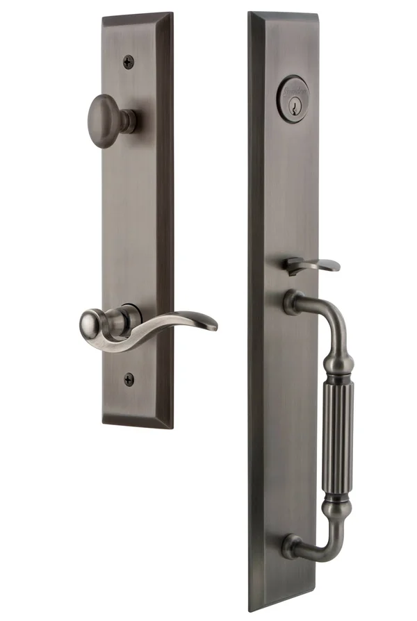 Grandeur FAVFGRBEL_ESET_238_LH Fifth Avenue Solid Brass Rose Left - Antique Pewter