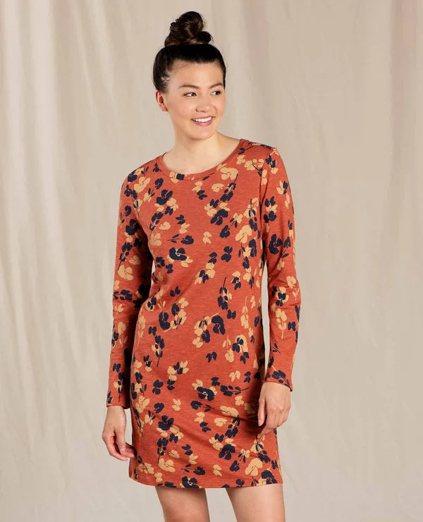 Toadu0026Co Windmere II Long-Sleeve Dress - Women's Auburn Large Scale Floral Print, XL