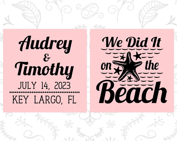 We Did It on The Beach - Beach Wedding Gift, Tropical Wedding Gift, Starfish Wedding Gift, Starfish Favors, Custom Coolies (412)