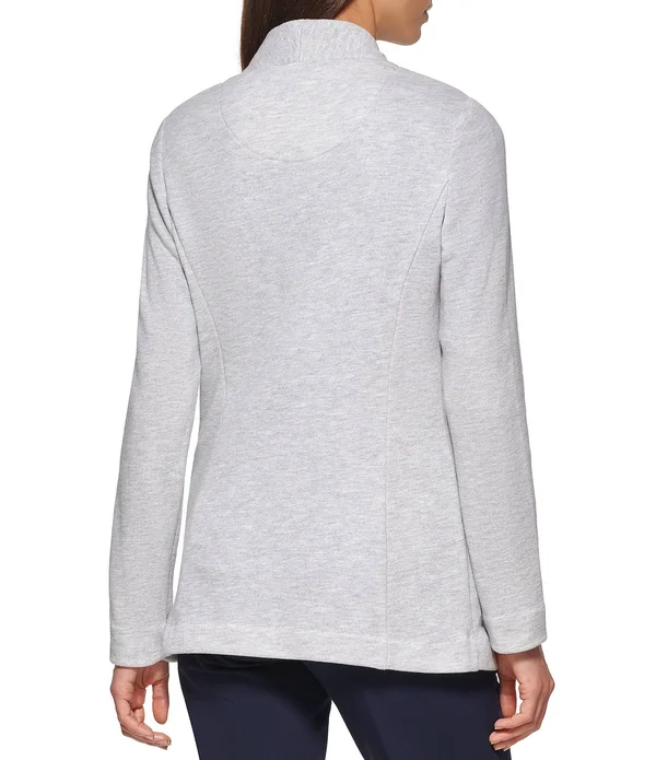 Tommy Hilfiger Knit One Button Blazer - Grey Heather - Size 14