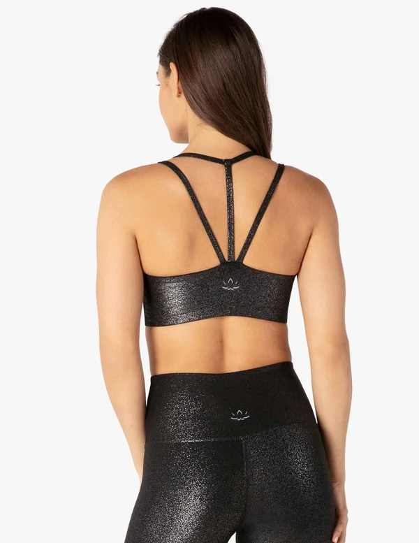 Beyond Yoga - Twinkle Sports Bra Black/Silver, 00-XS