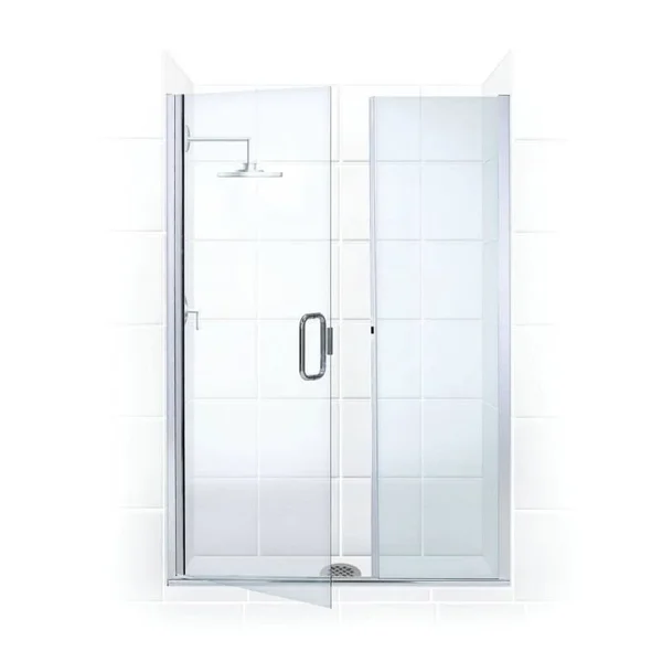 Coastal Shower Doors HC39IL.70-C Illusion Series 39x22 x 70x22 Frameless Shower Door Chrome