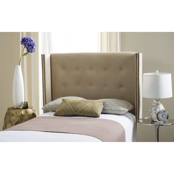 Safavieh Keegan Winged Tufted Headboard - Buckwheat Velvet - Twin