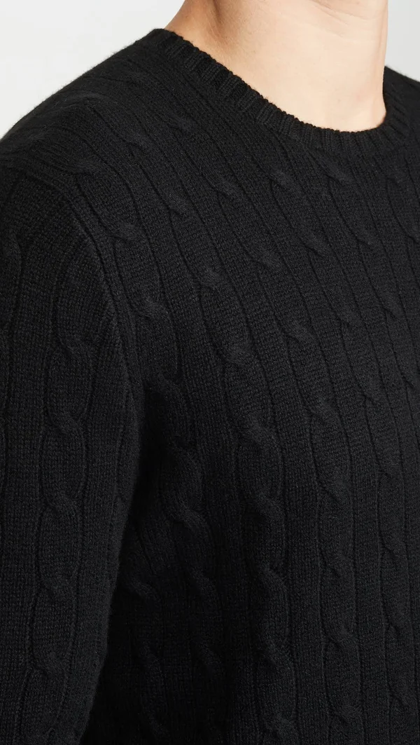 Polo Ralph Lauren Cable-Knit Cashmere Sweater: Men's - Polo Black, M