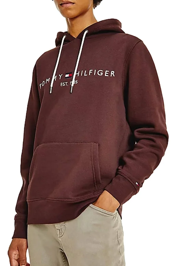 Tommy Hilfiger Logo Hoodie Burgundy