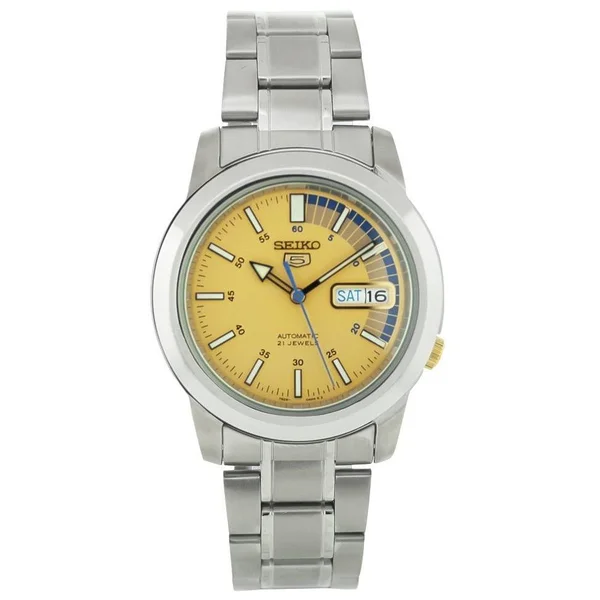 Seiko 5 Automatic Gold Dial Stainless Steel Men's Watch SNKK29