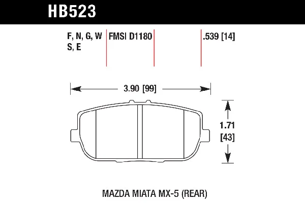 [HB523B.539]Hawk Performance HPS 5.0 Brake Pads