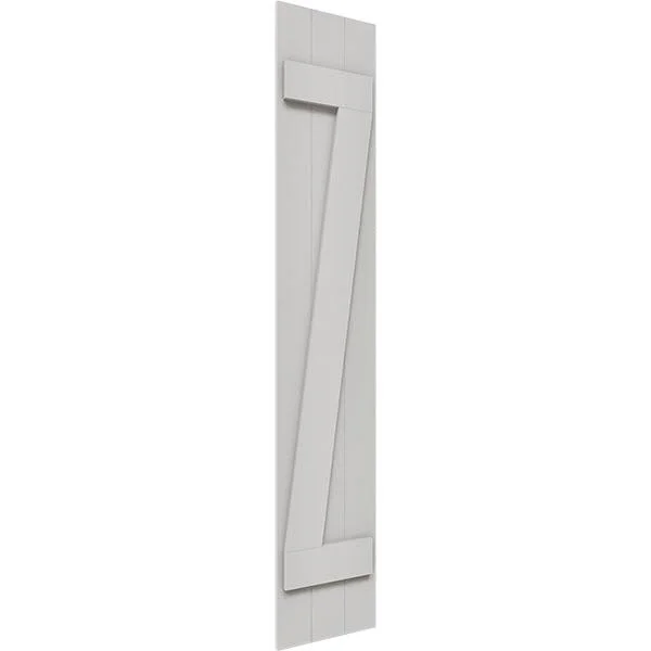 Ekena Millwork FBJ06Z16X050RUF 16 1/8x22W x 50x22H Rustic Three Board Joined Board-n-Batten Faux Wood Shutters w/Z-Board (Per Pa