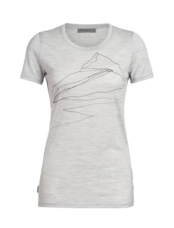 Icebreaker Women's Tech Lite SS Low Crewe - Sunrise Summit - Medium - Blizzard Heather