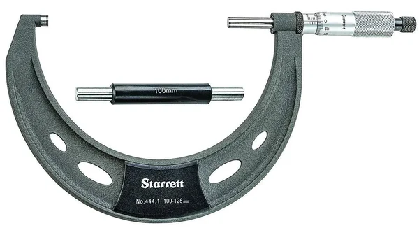 Starrett 444.1MXRL-125 Outside Micrometer, 100 to 125mm