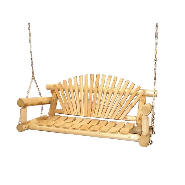 Furniture Barn USA White Cedar Log Rustic Porch Swing - 5 Foot