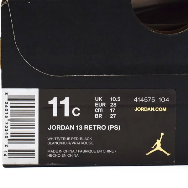 Preschool White/Red Air Jordan 13 Retro Shoe