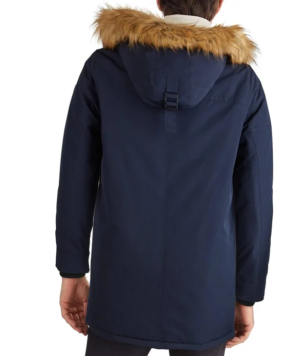 Guess Faux-Fur-Trimmed Hooded Heavyweight Parka, Mens, M, Red