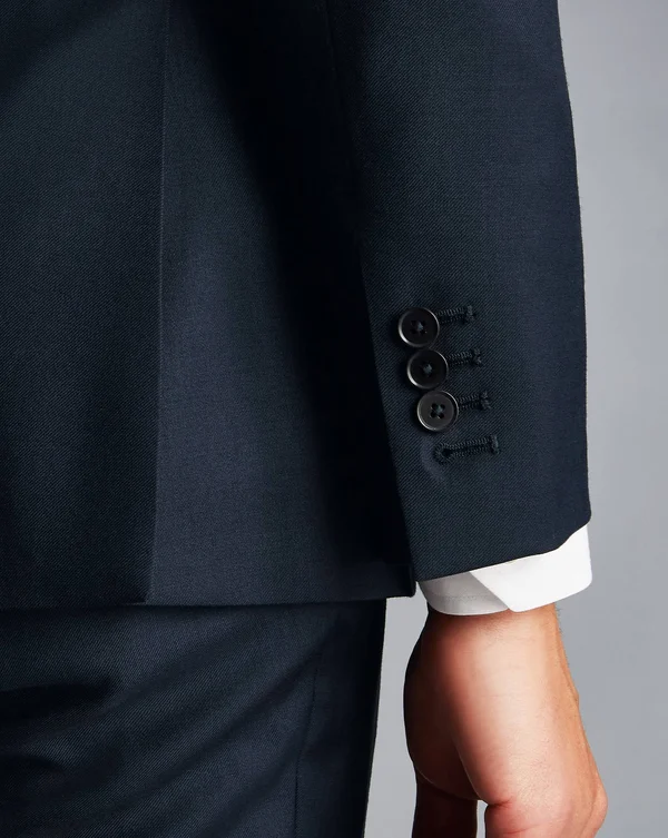 Twill Business Suit Wool Jacket - Navy