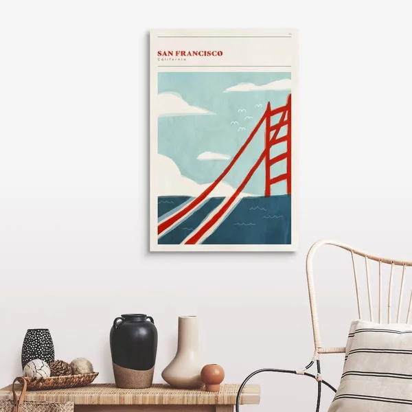 Mid Century City - San Francisco, Canvas Wall Art, 24x36, Great Big Canvas