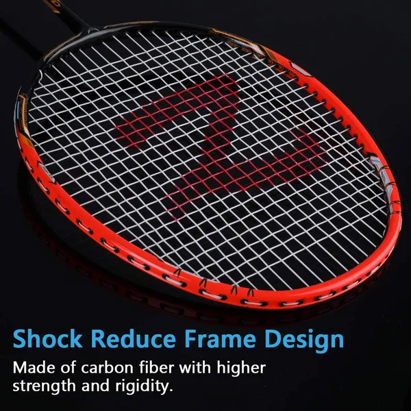 Badminton Racquet - Fostoy Badminton Racket Set-Professional Carbon Fiber Badminton Racket with 3 Shuttlecocks and Carrying Bag-Pe
