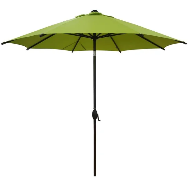 Abba Patio 9 ft. Market Outdoor Patio Umbrella Aluminum Pole with Auto Tilt and Crank - 8 Ribs in Lime Green