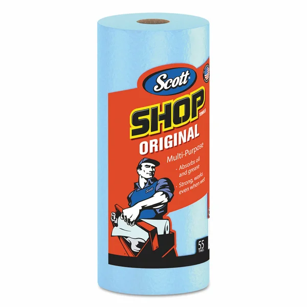 Scott Shop Towels- 1 PLY- 55 Sheets/Roll- Blue- Strong - Durable, - Black