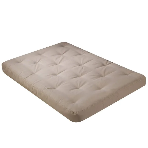 Wolf USF-4 8 inch Futon Mattress with 2.5 inch Finger Foam in Khaki - Queen