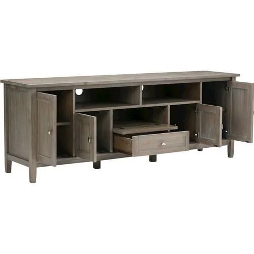 Simpli Home Warm Shaker TV Stand in Distressed Gray