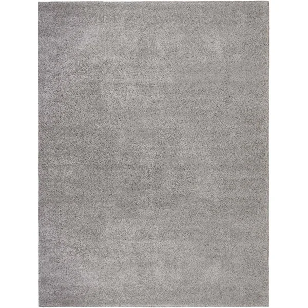 Nourison Malibu Shag MSG01 Silver Grey 9& x 12& Area Rug