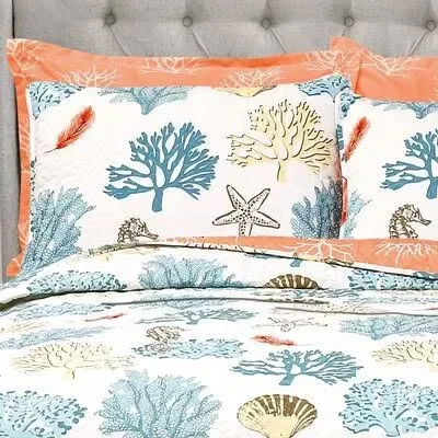 Highland Dunes Albury 7 Piece Reversible Quilt Set - Size: King, Orange