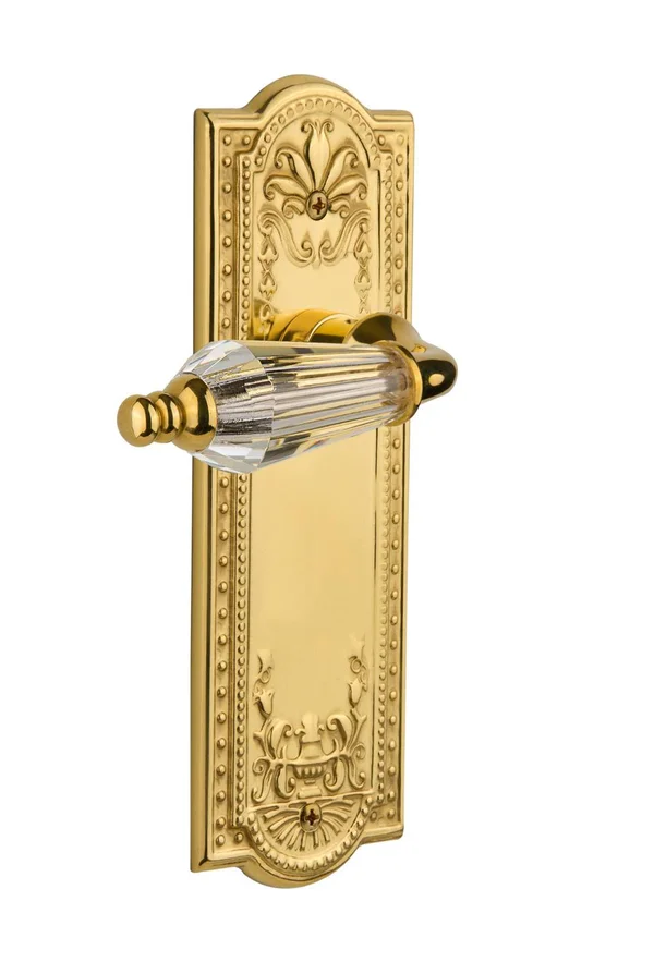 Nostalgic Warehouse 714384 Meadows Plate Privacy Parlor Lever, Polished Brass