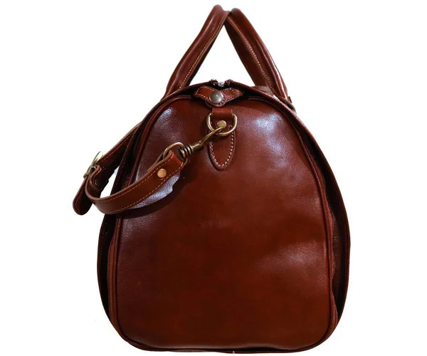 Cenzo Garment Duffle Travel Bag Suitcase in Brown Full Grain Leather
