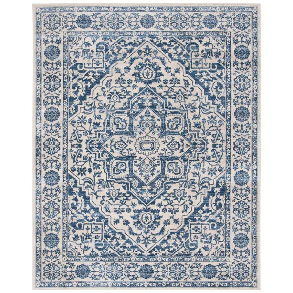 Safavieh 2& x 20& Brentwood BNT832M Navy Light Grey Rug
