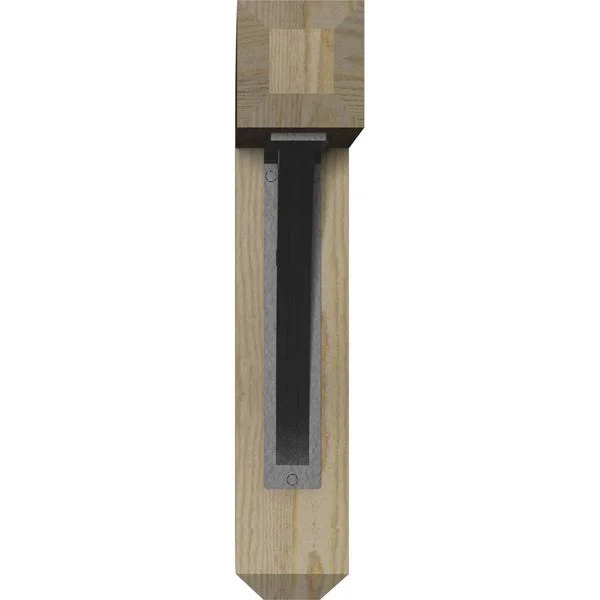Ekena Millwork BKTI0404X18X20RF4TGL07 4x22W x 18x22D x 20x22H Galveston Craftsman Ironcrest Rough Sawn BRACKET, Douglas Fir (2x2