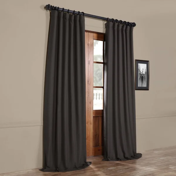Exclusive Fabrics Bellino Grey Blackout Curtain PANEL, 96 Inches