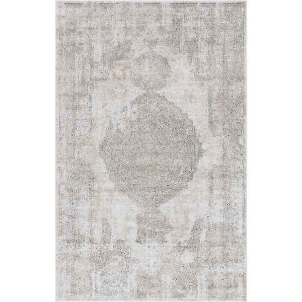 Unique Loom Portland Woodburn Ivory 7 ft. x 10 ft. Area Rug