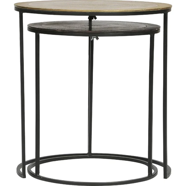 Riverside Furniture Yasmine Mixed Metal 2 Piece Nesting End Table