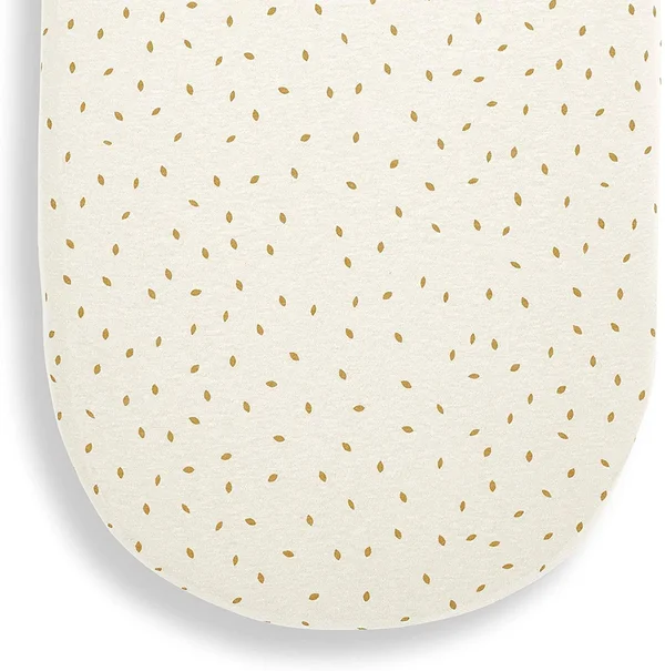 The Little Green Sheep Printed Linen Moses Sheet, 280 G, Linen with Honey Rice Print, Moses Basket