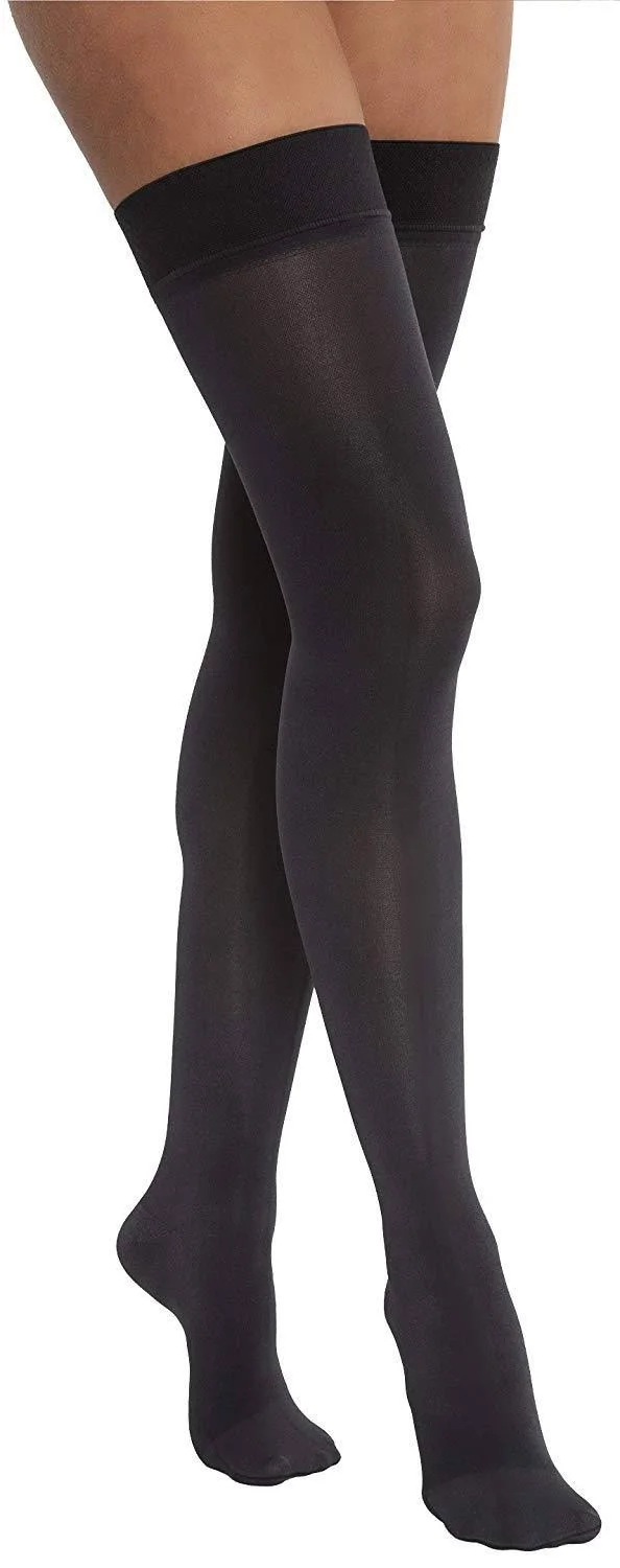 Jobst, Opaque, 15-20 mmHg, Thigh High Closed Toe-Large- Espresso